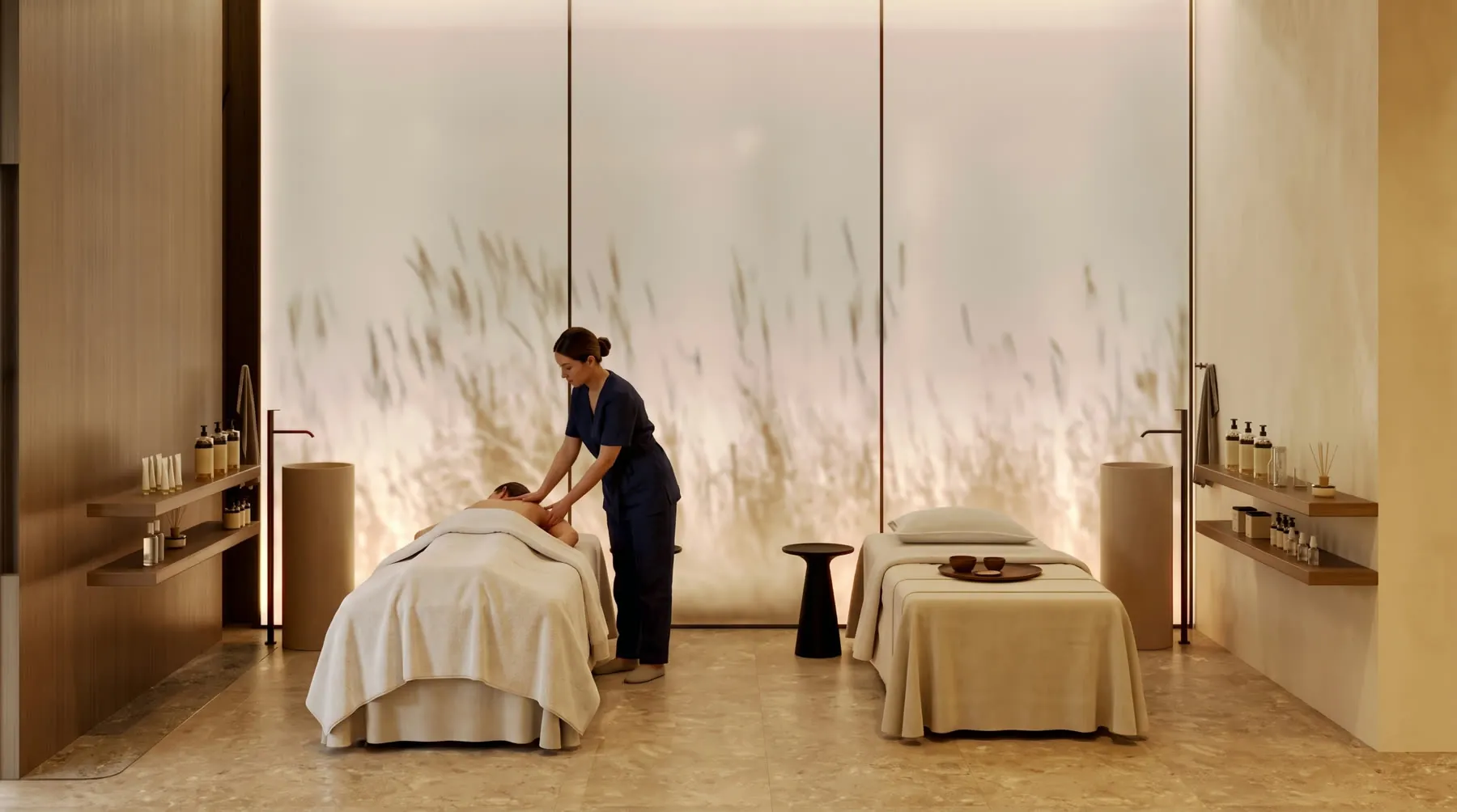 Masaža u toku u spa zoni kompleksa