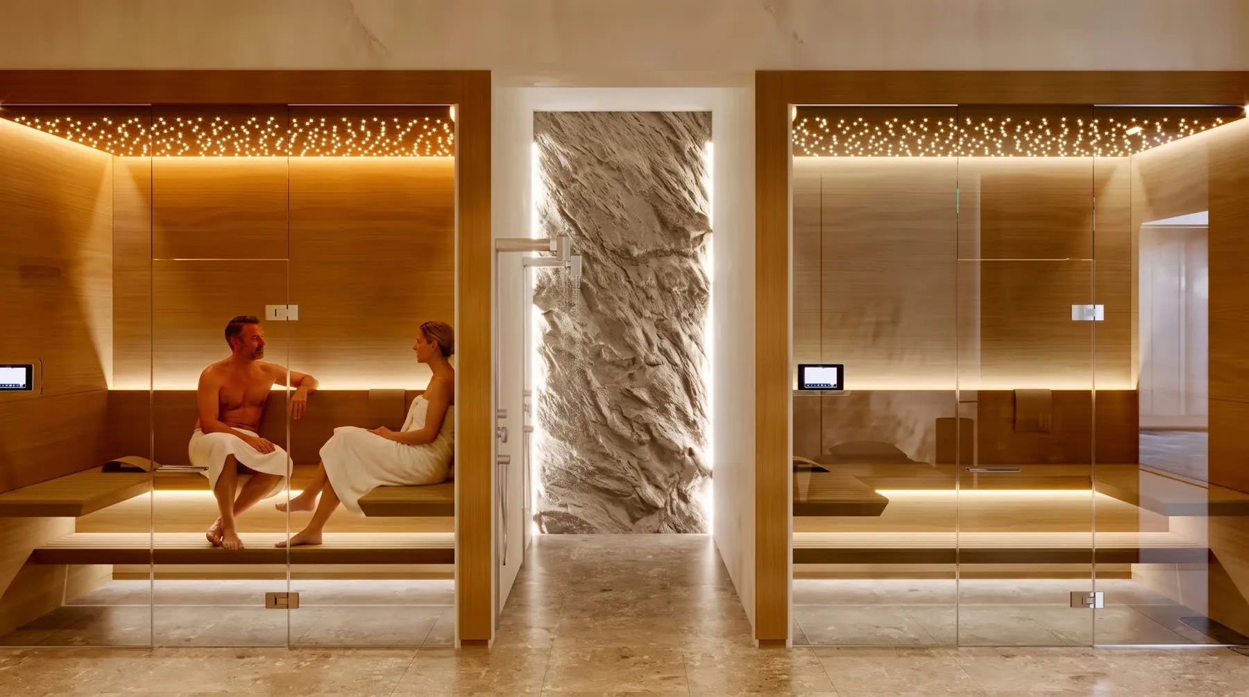 Dvoje stanara u finskoj sauni wellness zone